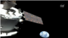 A view of Earth as seen from the Artemis I Orion capsule about 9 hours into flight on Nov. 16, 2022