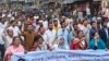 Supporters of Gono Odhikar Parishad, an opposition political party, hold a rally in Dhaka in support of the India Out campaign, Feb. 13, 2024. (Golam Quddus for VOA)