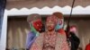 Mouhammad-Nabil Mfonrifoum Mbombo Njoya (C), Sultan King of the Bamouns, sits on his throne while attending the inauguration ceremony of the new Bamoun Kings Museum in Foumban, on April 13, 2024. 