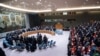 Representatives observe a minute of silence during a meeting at the United Nations Security Council, to mark one year since Russia invaded Ukraine, at U.N. headquarters in New York, Feb. 24, 2023.