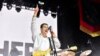 American musician Jack Antonoff and the Bleachers perform at the Mojave stage during the Coachella Valley Music and Arts Festival at the Empire Polo Club in Indio, California, April 13, 2024.