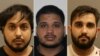Kombinasi foto yang menunjukkan Karanpreet Singh (dari kiri ke kanan), Kamalpreet Singh dan Karan Brar yang ditahan atas kaitannya dengan pembunuhan terhadap pemimpin Sikh Hardeep Singh Nijjar di Kanada. (Foto: Integrated Homicide Investigation Team/AFP)