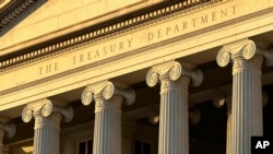 FILE - The U.S. Treasury Department, pictured in Washington on Jan. 18, 2023, imposed sanctions on a Chinese company and one of its employees on Dec. 10, 2024, for allegedly compromising cyber firewalls around the world, including in the United States, in April 2020.