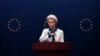 FILE - European Commission President Ursula von der Leyen speaks during a press conference at the European Union Delegation to China compound after meeting with Chinese President Xi Jinping and Premier Li Qiang in Beijing, Dec. 7, 2023.