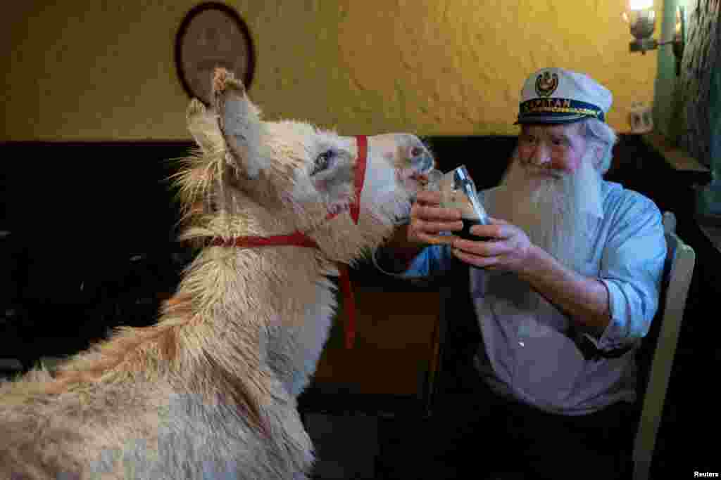 &nbsp;A donkey called Holly licks Guinness offered by Pake diskin, 72, in Mee&#39;s Bar in Kilkerrin, Ireland, July 4, 2023.&nbsp;The pub was featured as&nbsp;JJ Devine&#39;s Public House&nbsp;in Martin McDonagh&#39;s film &#39;The Banshees of Inisherin&#39;. It was later savaged by the Mee family and is now open for business.&nbsp;