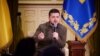 Ukrajinski predsednik Volorimir Zelenski na konferenciji za novinare u Kijevu, 12. marta 2022. .