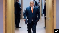 Угорський прем’єр-міністр Віктор Орбан на зустрічі ЄС у Брюсселі 25 березня 2022 р.