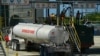 FILE - A gas distribution truck fills up at the Varreux Terminal in Port-au-Prince, Haiti, Nov. 12, 2021. The terminal, Haiti’s main entry point for fuel, has been blocked by armed gangs since mid-September 2022, causing widespread fuel shortages.