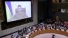 Президент України Володимир Зеленський під час виступу з допомогою відеозв’язку на Раді безпеки ООН з Києва заявив про численні звинувачення щодо злочинів російських військових в Україні. 5 квітня 2022 р.