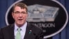 Defense Secretary Ash Carter, at a Pentagon news conference, discusses the Defense Department's annual report on sexual assault in the military, May 1, 2015.