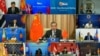 In this image taken from video provided by VTV, Chinese Foreign Minister Wang Yi speaks during an online meeting with ASEAN foreign ministers, Sept. 9, 2020.