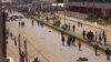 Anti-government demonstrators block a road in Bamenda, Cameroon, December 8, 2016.