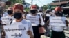 ကျောင်းတွေ ပြန်ဖွင့်မယ့်အပေါ် ထားဝယ်မြို့က ဆန့်ကျင်ဆန္ဒပြပွဲ။ (မေ ၅၊ ၂၀၂၁)
