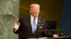 Le président Donald Trump devant l'Assemblée générale de l'ONU à New York, 19 septembre 2017.