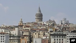 Historic Galata Tower in Istanbul, Turkey, July 21, 2010.