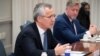 NATO Secretary General Jens Stoltenberg speaks during a meeting with U.S. Secretary of Defense Lloyd Austin, not pictured, at the Pentagon, outside Washington, June 7, 2021. 
