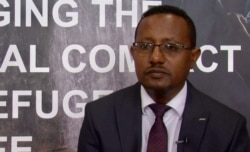 Fisseha Meseret Kindie, of Ethopia's refugee agency, says the country needs support to develop clean energy for the refugees it hosts. (Lisa Bryant/VOA)
