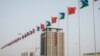 National flags of China and Djibouti fly in front of Djibouti International Free-Trade Zone before the inauguration ceremony in Djibouti, July 5, 2018.