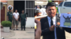 លោក គង់ រ៉ៃយ៉ា​ (ឆ្វេង) និងលោក​ សួង នាគព័ន្ធ ត្រូវបានប៉ូលិសចាប់ខ្លួន នៅពេលដែលអ្នកទាំងពីរចូលរួមរំឭកខួបបីឆ្នាំនៃការបាញ់សម្លាប់លោកកែម ឡី នៅរាជធានីភ្នំពេញ ថ្ងៃទី១០ ខែកក្កដា ឆ្នាំ២០១៩។