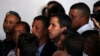 Venezuelan opposition leader Juan Guaido, whom many nations have recognized as the country's rightful interim ruler, sings the national anthem during a meeting about water and electricity systems in Caracas, Venezuela, March 28, 2019.