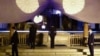 Japan's Finance Minister Taro Aso (2nd R) bows as he visits the Yasukuni Shrine in Tokyo, in this photo provided by Kyodo, April 21, 2013.