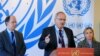 U.N. Independent Investigation on Burundi independent experts, from left, Pablo de Greiff, Christof Heyns and Maya Sahli-Fadel, talk to the media after presenting a final report to the Human Rights Council in Geneva, Sept. 27, 2016.