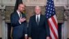 Belgian Prime Minister Charles Michel and U.S. Vice President Mike Pence give a statement in Brussels, Belgium, Feb. 19, 2017. 
