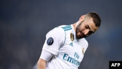 L'attaquant français du Real Madrid, Karim Benzema, lors du match de l'UEFA Champions League entre le Paris Saint-Germain (PSG) et le Real Madrid, le 6 mars 2018.