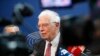 FILE - European Union foreign policy chief Josep Borrell talks to reporters at the European parliament in Strasbourg, eastern France, Jan.14, 2020. 