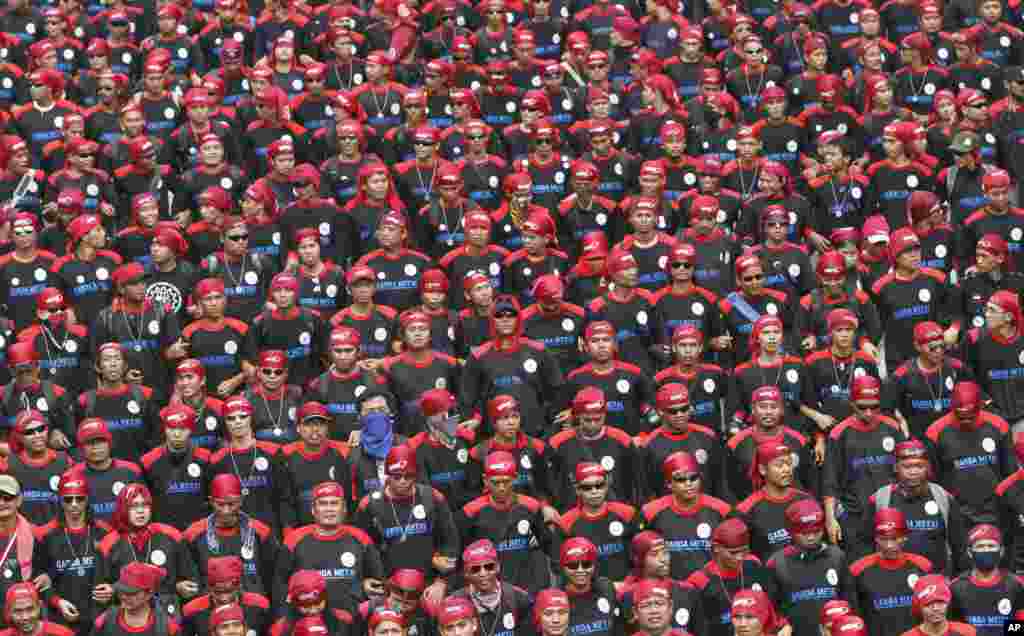 İndoneziyanın Cakarta şəhərində 1 May y&uuml;r&uuml;şləri. 1 may, 2013.