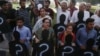Pakistani human rights activists rally on International Day of the Disappeared in Peshawar, Pakistan, Aug. 30, 2018. 