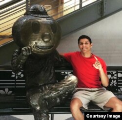 Tarek Saoud, now 22, in a photo taken at Ohio State University on the day he decided which college to attend. (Photo courtesy of Tarek Saoud)