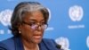 FILE - In this March 1, 2021 file photo, U.S. Ambassador to the United Nations, Linda Thomas-Greenfield speaks to reporters during a news conference at United Nations headquarters. 