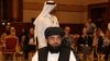 FILE - Taliban spokesman Suhail Shaheen is seen during talks in the Qatari capital Doha, July 7, 2019.