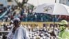 Le président tchadien Idriss Deby Itno s'adresse à ses partisans lors d'un meeting de campagne électorale à N'Djamena, le 9 avril 2021.