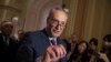 Senate Minority Leader Charles Schumer, D-N.Y., reacts to questions from reporters about President Donald Trump's reported sharing of classified information with two Russian diplomats during a meeting in the Oval Office, May 16, 2017, on Capitol Hill in Washington.