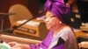 Liberian President Ellen Johnson Sirleaf addresses the 67th session of the U.N. General Assembly.