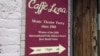 A sign announcing Caffè Lena