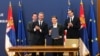 Serbia, Belgrade, Adam Boehler and Ana Brnabic