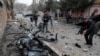 Le site d'un attentat à la bombe à Kaboul, en Afghanistan, le 20 février 2021.