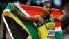 Caster Semenya, après avoir terminé à la deuxième place de la finale du 800m féminin aux JO 2012 de Londres, le 11 août 2012