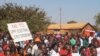 Protesters marching along the streets during demonstrations in Lilongwe, June 29, 2019. (L. Masina)