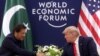 U.S. President Donald Trump shakes hands with Pakistan's Prime Minister Imran Khan during a bilateral meeting at the 50th World Economic Forum annual meeting in Davos, Switzerland, Jan. 21, 2020.
