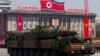 North Korean vehicle carrying a missile passes by during a mass military parade in Pyongyang's Kim Il Sung Square to celebrate the centenary of the birth of the late North Korean founder Kim Il Sung, April 15, 2012.
