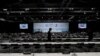 Workers prepare the main conference venue for the COP25 Climate summit in Madrid, Spain, Dec. 1, 2019. 
