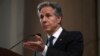 U.S. Secretary of State Antony Blinken speak to the press after the meeting with the foreign ministers of the Arab Contact Group on Syria in Jordan's southern Red Sea coastal city of Aqaba, Dec. 14, 2024. (Andrew Caballero-Reynolds/Pool via AP)