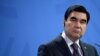 FILE - President of Turkmenistan Gurbanguly Berdimuhamedow attends a news conference at the Chancellery in Berlin, Germany, Aug. 29, 2016. 
