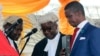 The Patriotic Front's Edgar Lungu, right, is sworn in as president at an inauguration ceremony in Lusaka, Jan. 25, 2015.