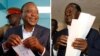 Le président sortant du Kenya Uhuru Kenyatta et son challenger de l'opposition Raila Odinga lors de la présidentielle, à Nairobi, 8 août 2017.