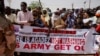 FILE - Nigeriens demonstrate to protest against the U.S. military presence, in Agadez, Niger, April 21, 2024.